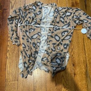 Maurices Animal Print Cardigan in Tan and Black
